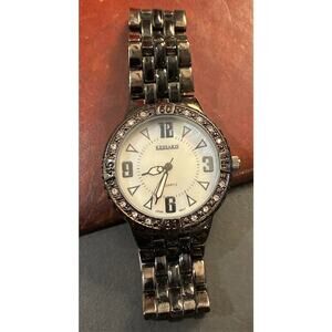 Women's 34mm Gun Metal Tone Kessaris Watch, MOP Face, Crystal Accents